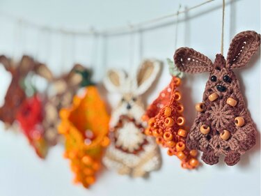 Granny Square Bunny & Fillable Beaded Carrot, Scrap Yarn Basket Stuffers - Image 4