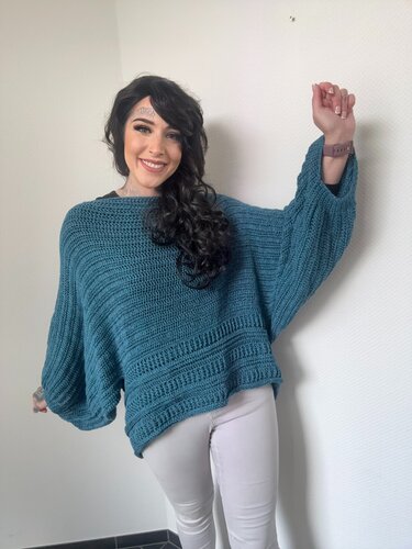 Häkelanleitung 1-BOBBEL-PULLI "TÜRKISE LAGUNE" - Bild 5