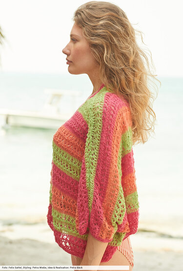 Gestreifte Lochmusterjacke - Bild 4