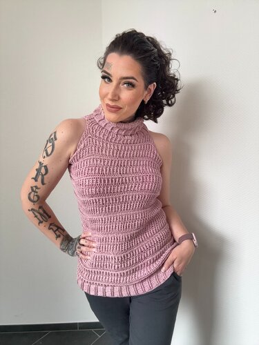 Häkelanleitung 1-BOBBEL-Pullunder/Top "BUSINESS GIRL" - Bild 7