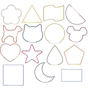 Stickdatei 15 einfache ITH Figuren 10cm als Abschminkpad oder Spielfigur - Bild 6