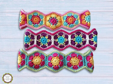 Haarband Bandana Flowerpower Blumen-Haarband Häkelanleitung