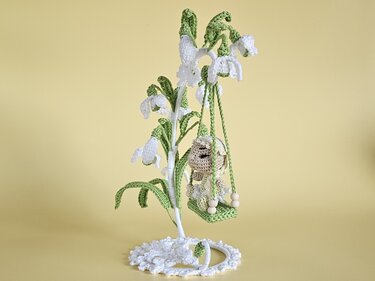 Häkelanleitung Blumenkind Elva Schneeglöckchen mit Schaukel - Bild 6
