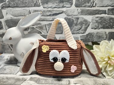 Häkelanleitung Geschenktäschchen "Häschen"(Oster/Geburtstagswünsche)