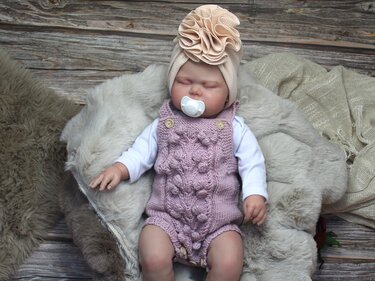 Gestrickter Romper/Body Spielanzug, Größe 1 - 18 Monate No. 014 - Bild 7