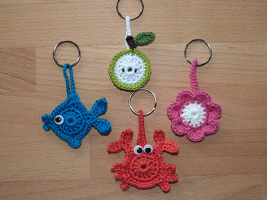 Häkelanleitung Schlüsselanhänger mit Chip-Täschchen