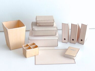 Miniatur-Büro-Set 1:12 Japandi