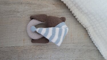 Rassel Eule mit Schlafmütze Häkelanleitung – Baby Greifling Spielzeug - Bild 4