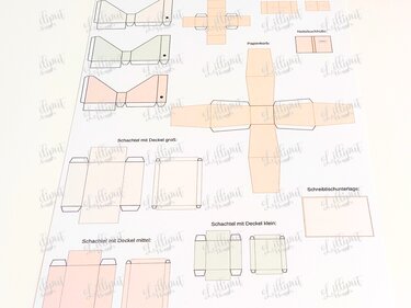 Miniatur-Büro-Set 1:12 Pastell - Bild 2