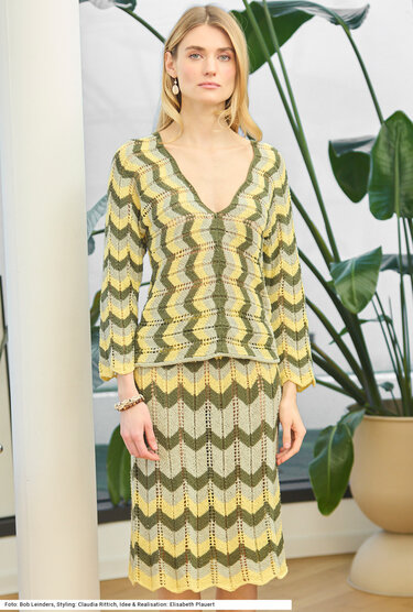 Pulli und Rock im Zackenmuster