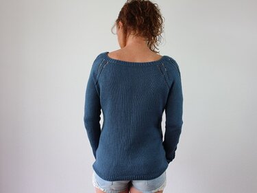 Knitting Pattern PDF Raglan Sweater – Top Down Lace Sleeve Pullover - Image 2