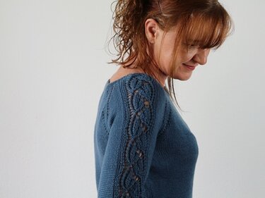 Strickanleitung Raglanpullover Top Down – Sweater mit Lacemuster - Bild 5
