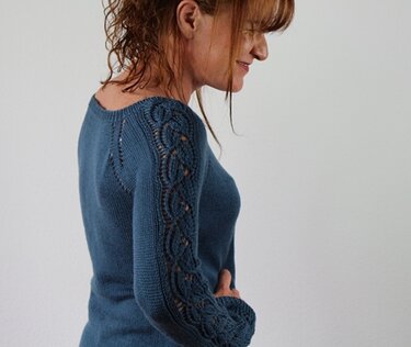 Knitting Pattern PDF Raglan Sweater – Top Down Lace Sleeve Pullover - Image 10