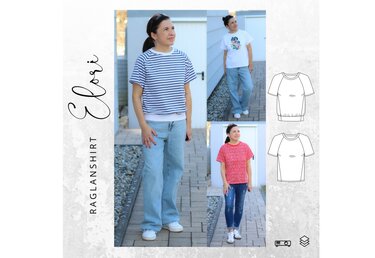 Ebook Raglanshirt ELORI Gr. 32-56, PDF-Schnittmuster