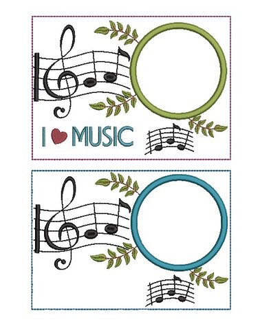 Stickdatei Mugrug Untersetzer Musik 13x18cm - Bild 2