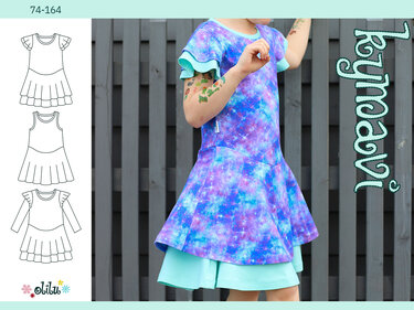 Volantkleid Kymavi 74-164 Schnittmuster mit Beamerdatei