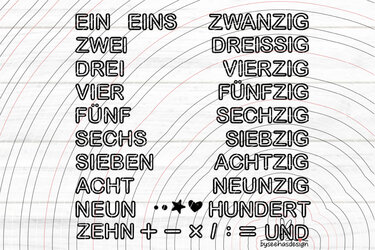 Zahlen Texte 1-100 Plotterdatei SVG DXF