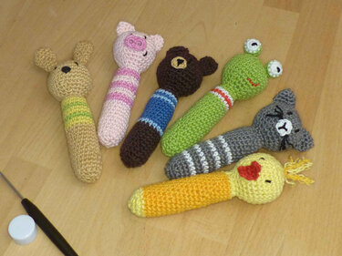Häkelanleitung Babyrassel "Tiere" 6 Modelle - Bild 2
