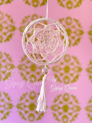 Mini Mandala Häkelanleitung | Boho Traumfänger häkeln | Fensterdeko DIY - Bild 5