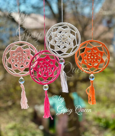 Mini Mandala Häkelanleitung | Boho Traumfänger häkeln | Fensterdeko DIY - Bild 17