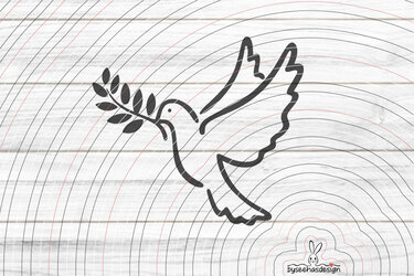 Taube mit Zweig Plotterdatei SVG DXF - Bild 2
