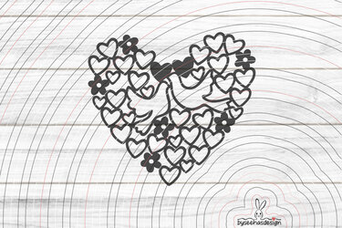 Herz mit Tauben Plotterdatei SVG DXF - Bild 2