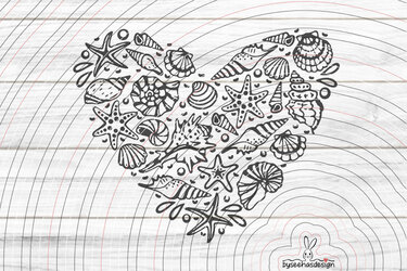 Muschel Herz Plotterdatei SVG DXF