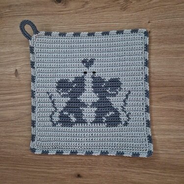 Häkelanleitung Topflappen "Mäuse" - Bild 4