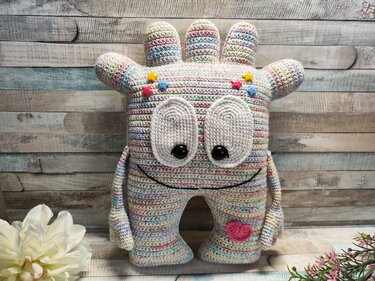Häkelanleitung "Schmuse-Monsterle" (Dekokissen/Spieluhr) - Bild 3