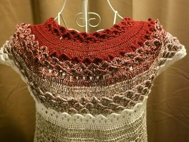 Tunika/Shirt/Kleid Joy mit aussergewöhnlichem Muschelmuster, Häkelanleitung - Bild 3