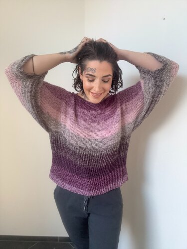 Häkelanleitung 1-Bobbel-Pulli "PURPLE RAIN" - Bild 6