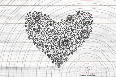 Blumenherz Plotterdatei SVG DXF - Bild 2