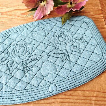 Stickdatei Untersetzer Quilt Optik Rose Blume - Bild 3