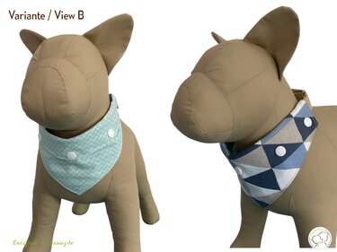 DANDY snap-on Reversible OTC Bandana for Martingale Collars. Sewing Pattern - Image 3