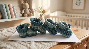 Strickanleitung für süße Babyschühchen - Bild 2