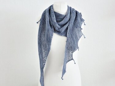 Strickanleitung Tuch Drachenschwanz - einfaches Tuch mit Lochmuster - Bild 5