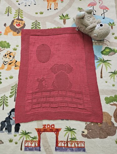 Knitting Pattern Newborn Baby Blanket, Two Friends