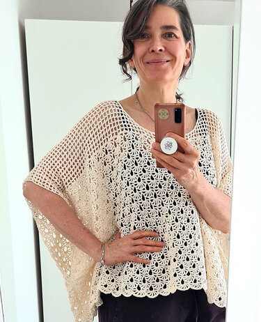 Poncho-Shirt „Fabienne“ – luftiges Häkeltop mit Tunika-Charakter - Bild 10