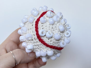 Beaded Fidget Toy Baseball Crochet Pattern, Amigurumi Fidget Stress ball - Image 5