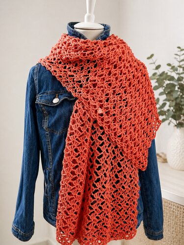 Häkelanleitung für schöne "Hauchzart" Stola, Schal