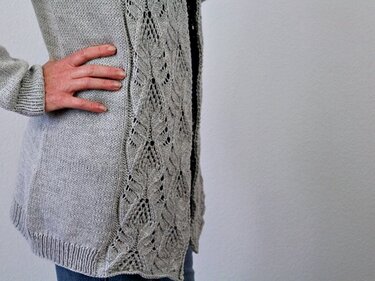 Knitting Pattern PDF Cardigan – Lace Knit Jacket with Shawl Collar - Image 8