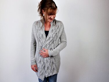 Knitting Pattern PDF Cardigan – Lace Knit Jacket with Shawl Collar - Image 11