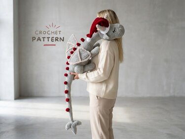 XXL Christmas Dragon Crochet Pattern  | 1,20m | 47'