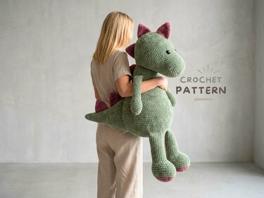 Crochet Pattern Dinosaur giant plushie