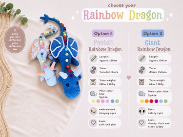 Crochet Pattern: Giant rainbow dragon | 1 Pattern - 2 Giant Sizes - Image 7