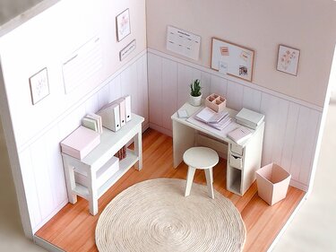 Miniatur-Büro-Set 1:12 Pastell - Bild 7