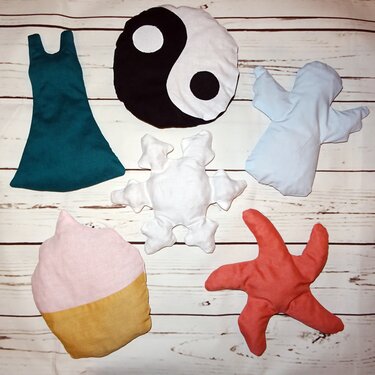 Kissen SET nähen 2 Gr. Kleid Yin Yang Muffin Schnee Engel Seestern