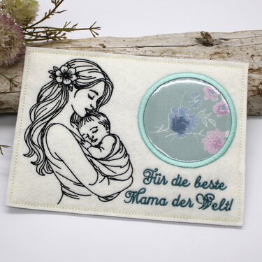 Stickdatei Mama Mutter mit Baby Mugrug ITH - Bild 2