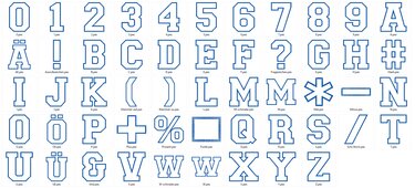 Stickdatei - 17cm College Buchstaben und Zahlen Alphabet Zahl - Bild 6