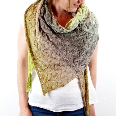 Knitting Pattern PDF Shawl – Easy Asymmetrical Triangle Lace Wrap